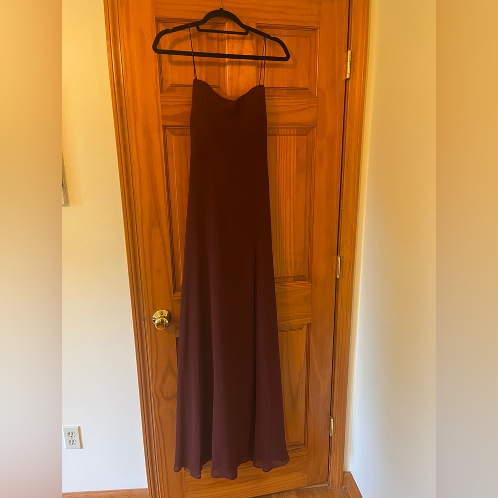 Anthropologie Jenny Yoo Wine Bridesmaid Women’s Size 6 Kiara Bow Back Dress